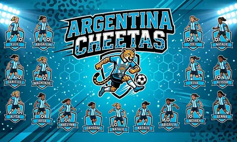 Argentina Cheetas Soccer AI image template