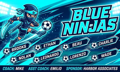 Blue Ninjas Soccer AI image template