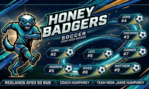 Honey Badgers Soccer AI image template