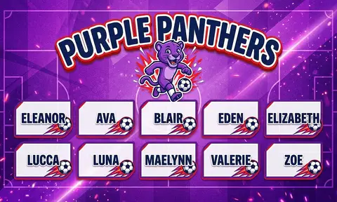 Purple Panthers Soccer AI image template