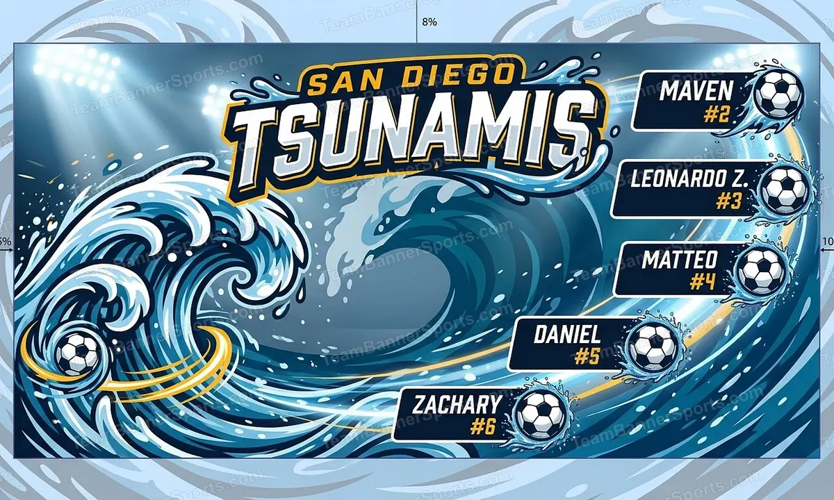 San Diego Tsunamis soccer team banner created with AI
