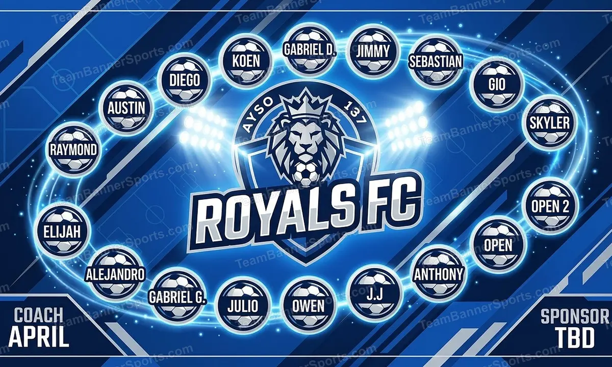 Royals FC soccer team banner created with AI