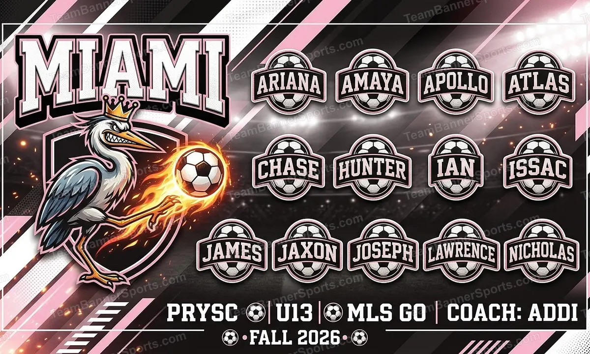 Miami soccer team banner created with AI