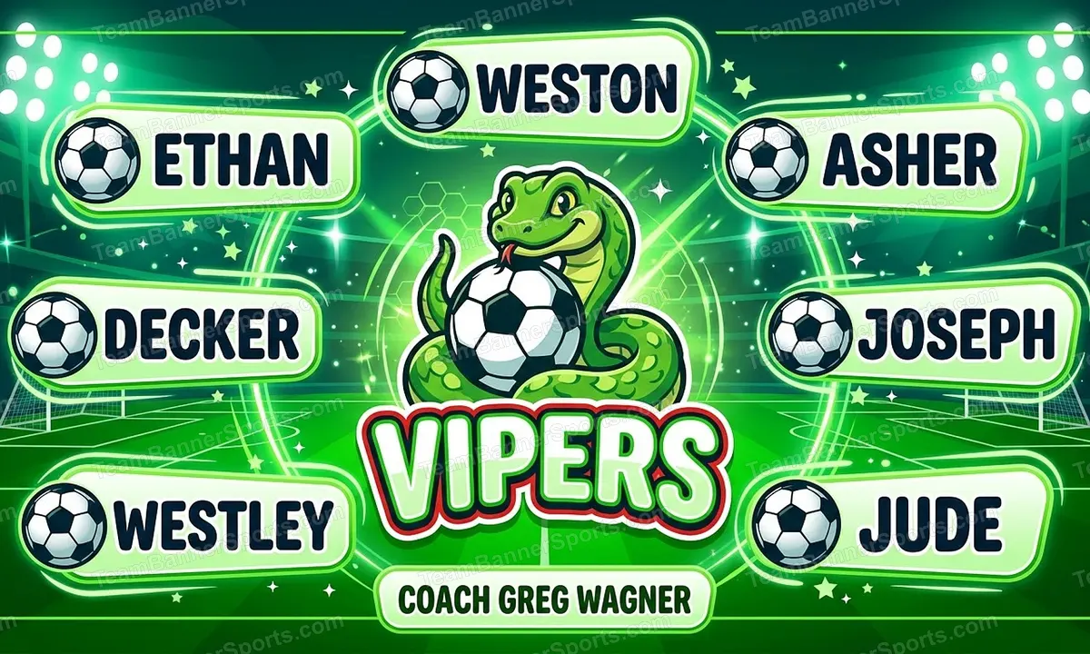 Vipers soccer team banner created with AI