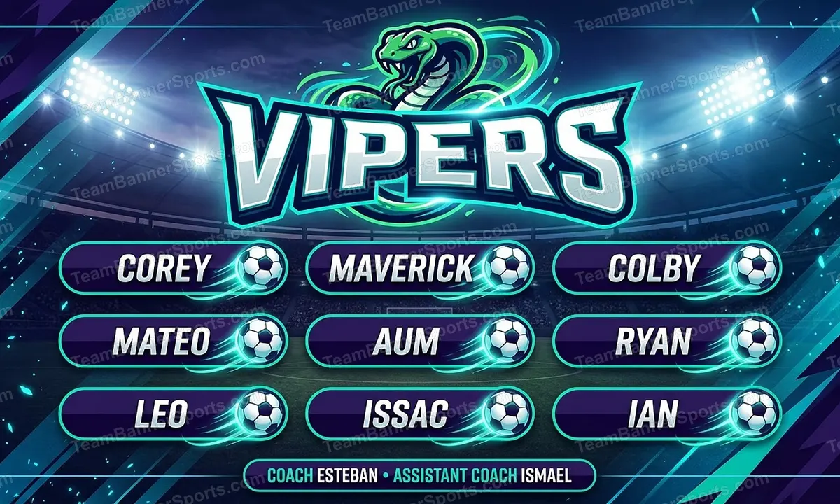 Vipers soccer team banner created with AI