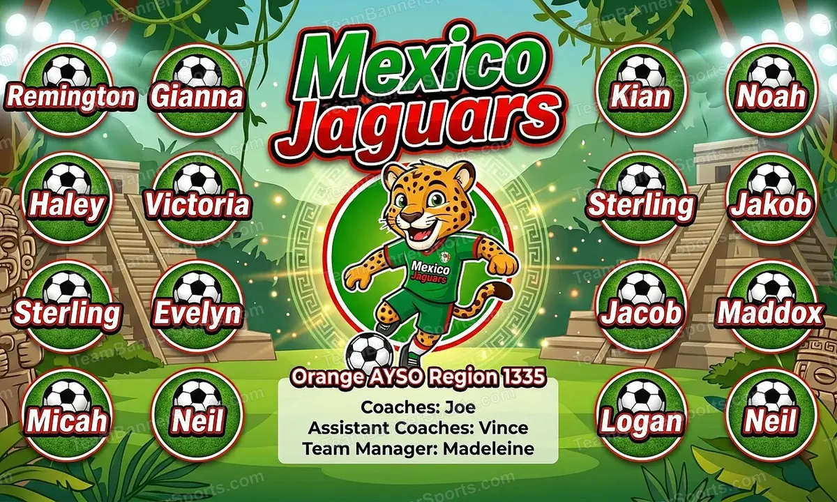 Mexico Jaguars soccer team banner created with AI