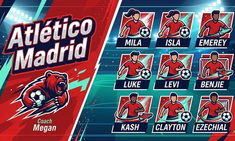 Atlético Madrid Soccer AI image template