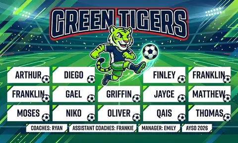 Green Tigers Soccer AI image template
