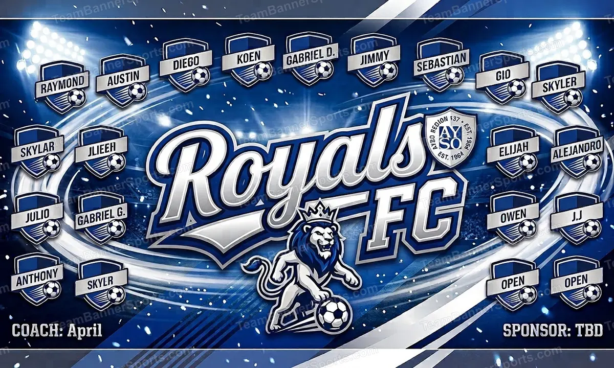 Royals FC soccer team banner created with AI