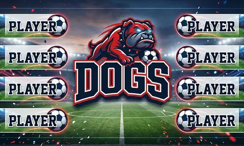 dogs Soccer AI image template