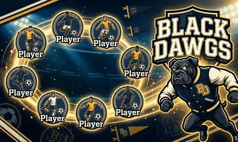 Black Dawgs Soccer AI image template