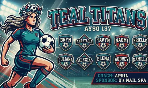 Teal Titans Soccer AI image template
