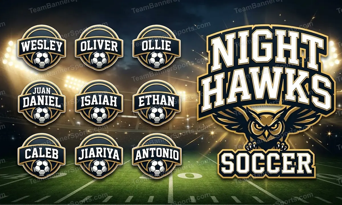 Night Hawks soccer team banner created with AI