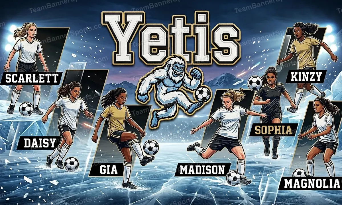 Yetis soccer team banner created with AI