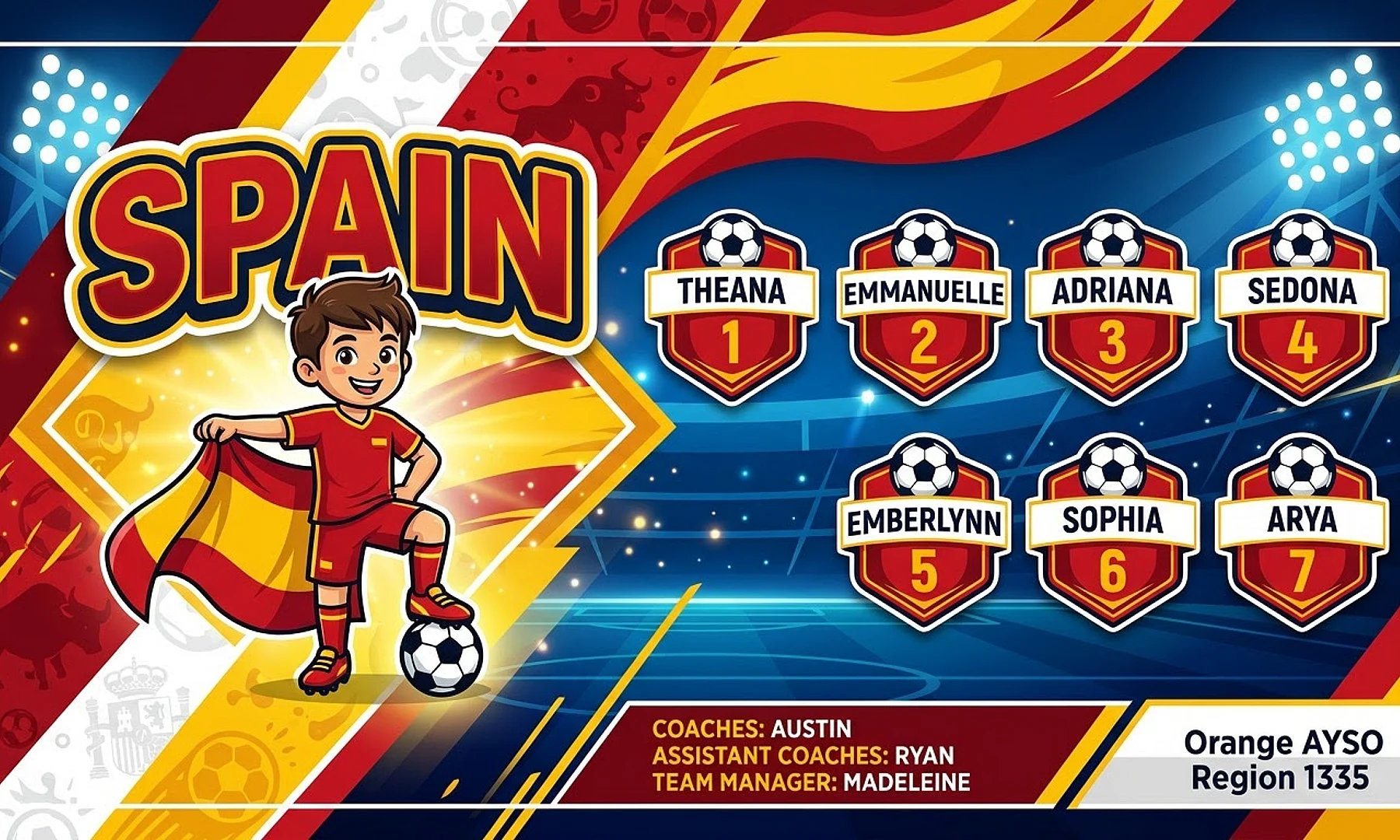 Spain soccer team banner created with AI