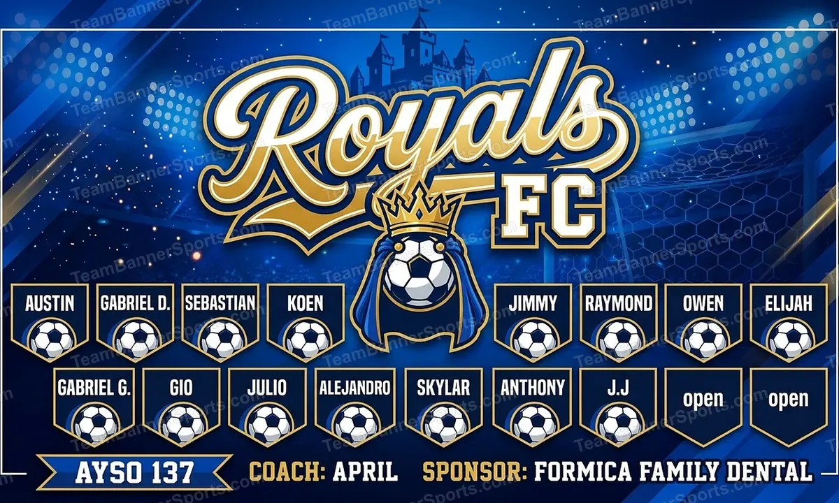 Royals FC soccer team banner created with AI