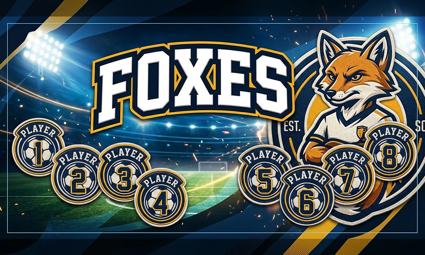 Foxes soccer team banner created with AI