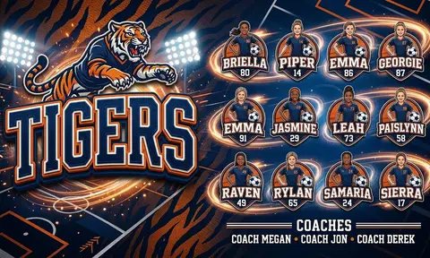 Tigers Soccer AI image template