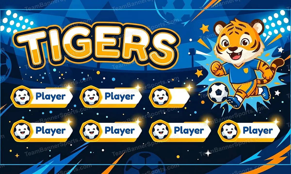 Tigers soccer team banner created with AI