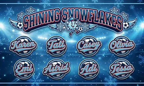 Shining snowflakes Soccer AI image template
