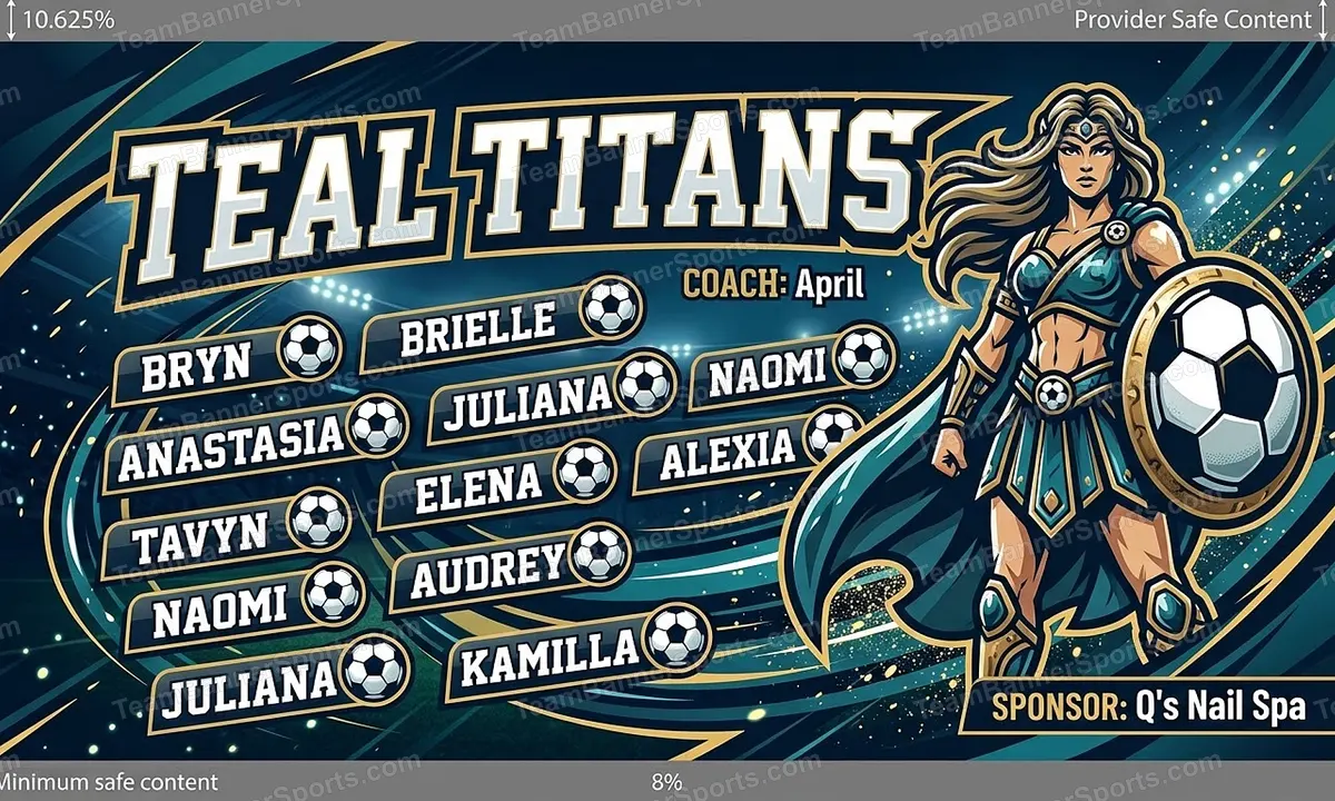 Teal Titans soccer team banner created with AI