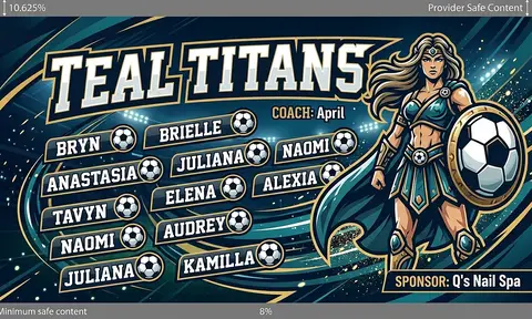 Teal Titans Soccer AI image template