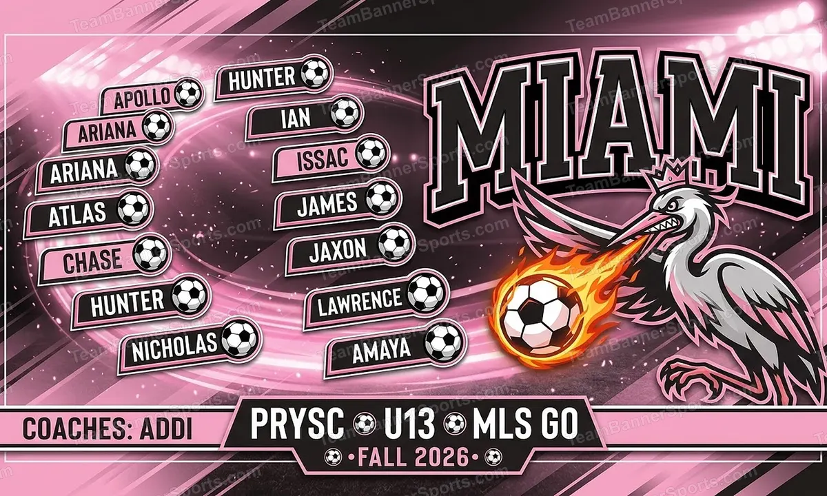 Miami soccer team banner created with AI