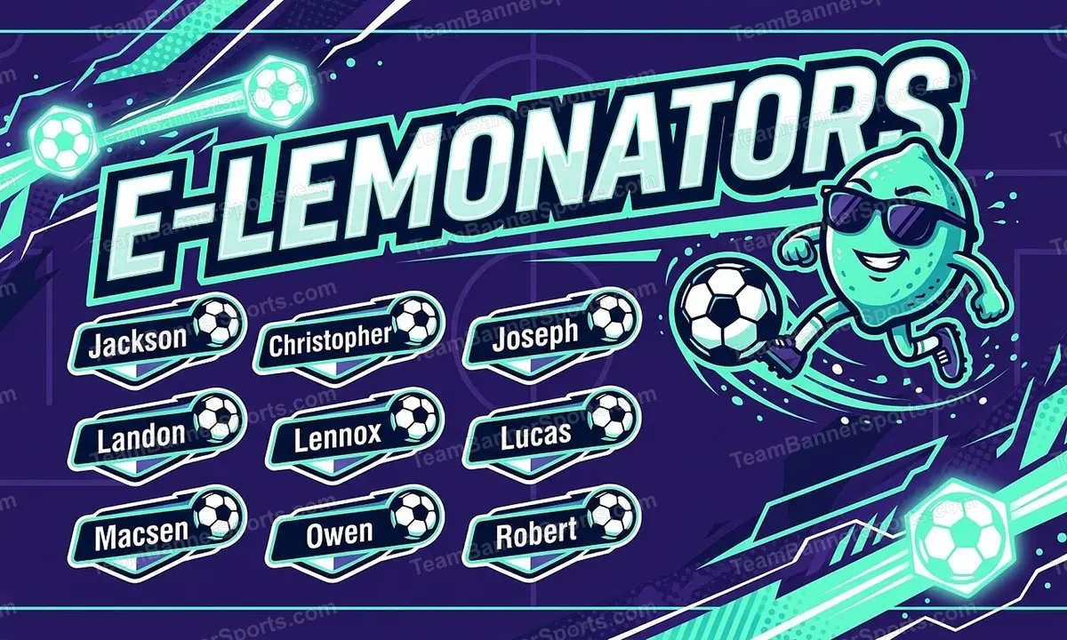 E-lemonators soccer team banner created with AI