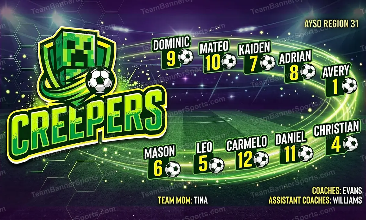 Creepers soccer team banner created with AI