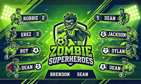 Zombie Superheroes Soccer AI image template