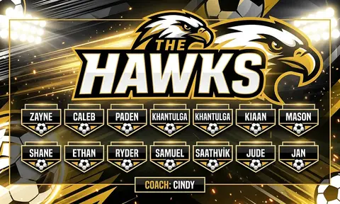 THE HAWKS Soccer AI image template
