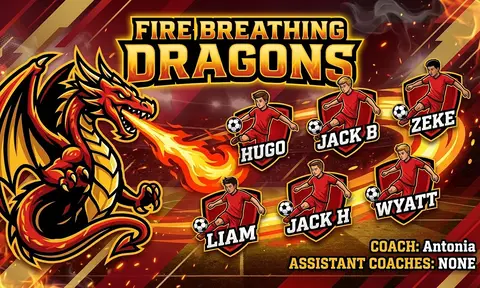 Fire breathing dragons Soccer AI image template