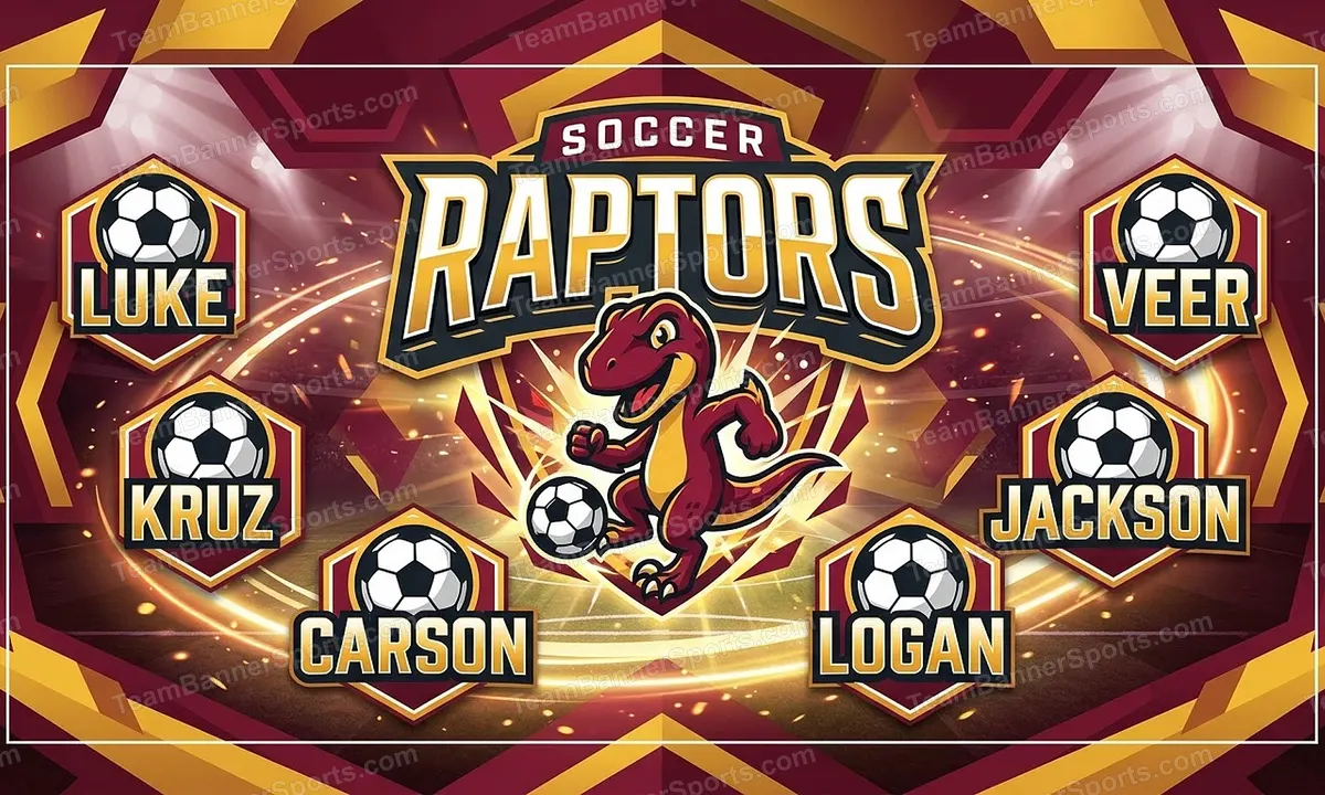 Raptors soccer team banner created with AI