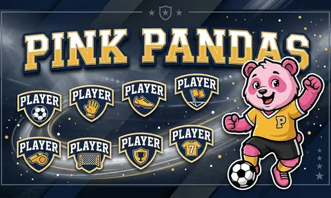 Pink Pandas Soccer AI image template