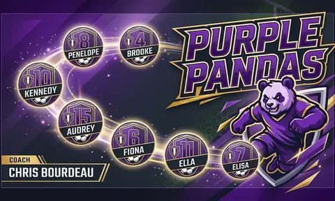 Purple pandas Soccer AI image template