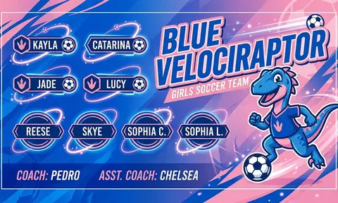 Blue Velociraptor Soccer AI image template
