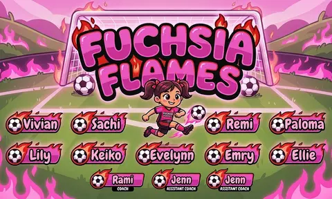 Fuchsia Flames Soccer AI image template