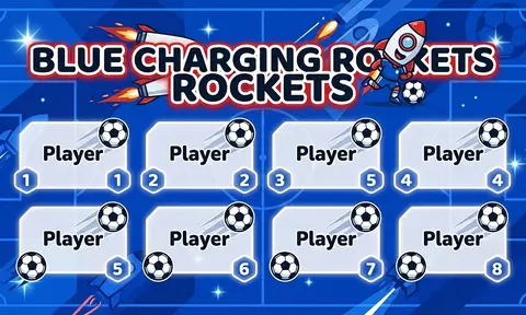 Blue Charging Rockets Soccer AI image template