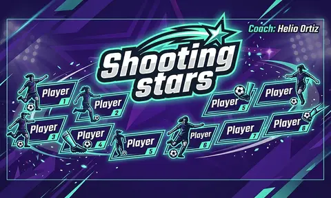 Shooting stars Soccer AI image template