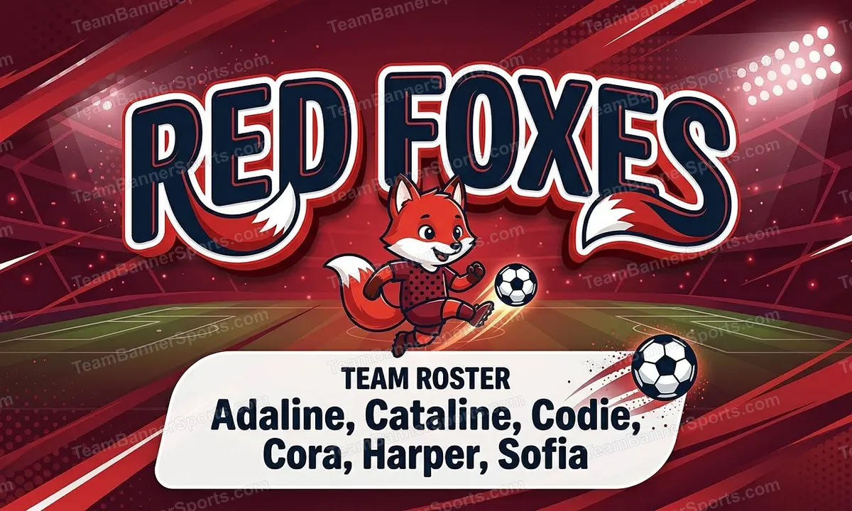 Red Foxes soccer team banner created with AI
