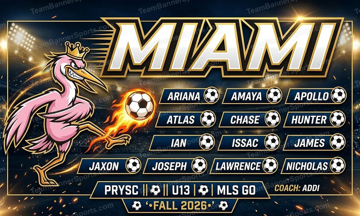Miami soccer team banner created with AI