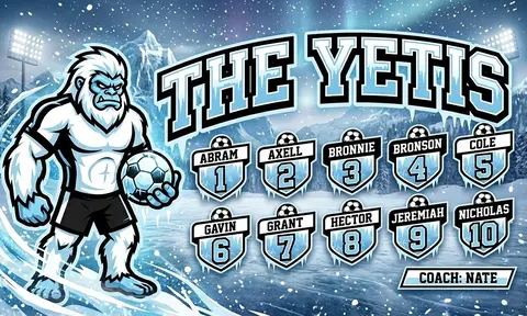The Yetis Soccer AI image template