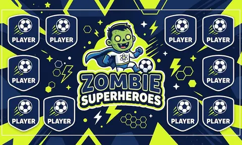 Zombie Superheroes Soccer AI image template