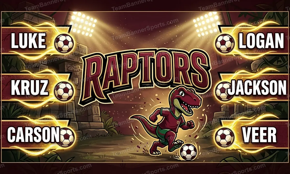 Raptors soccer team banner created with AI