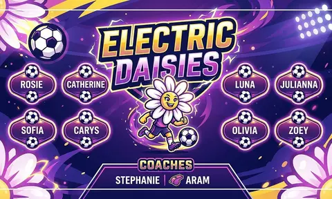 Electric Daisies Soccer AI image template