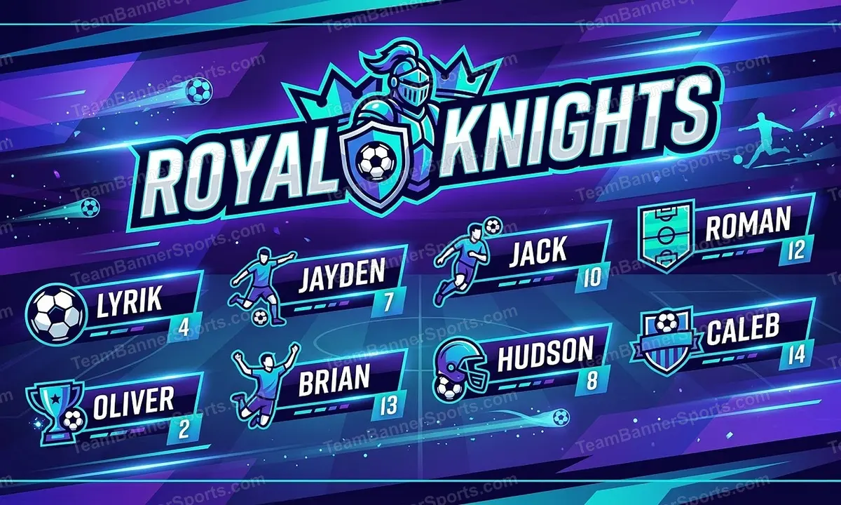 Royal Knights soccer team banner created with AI
