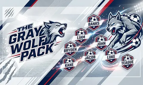 The gray wolf pack Soccer AI image template