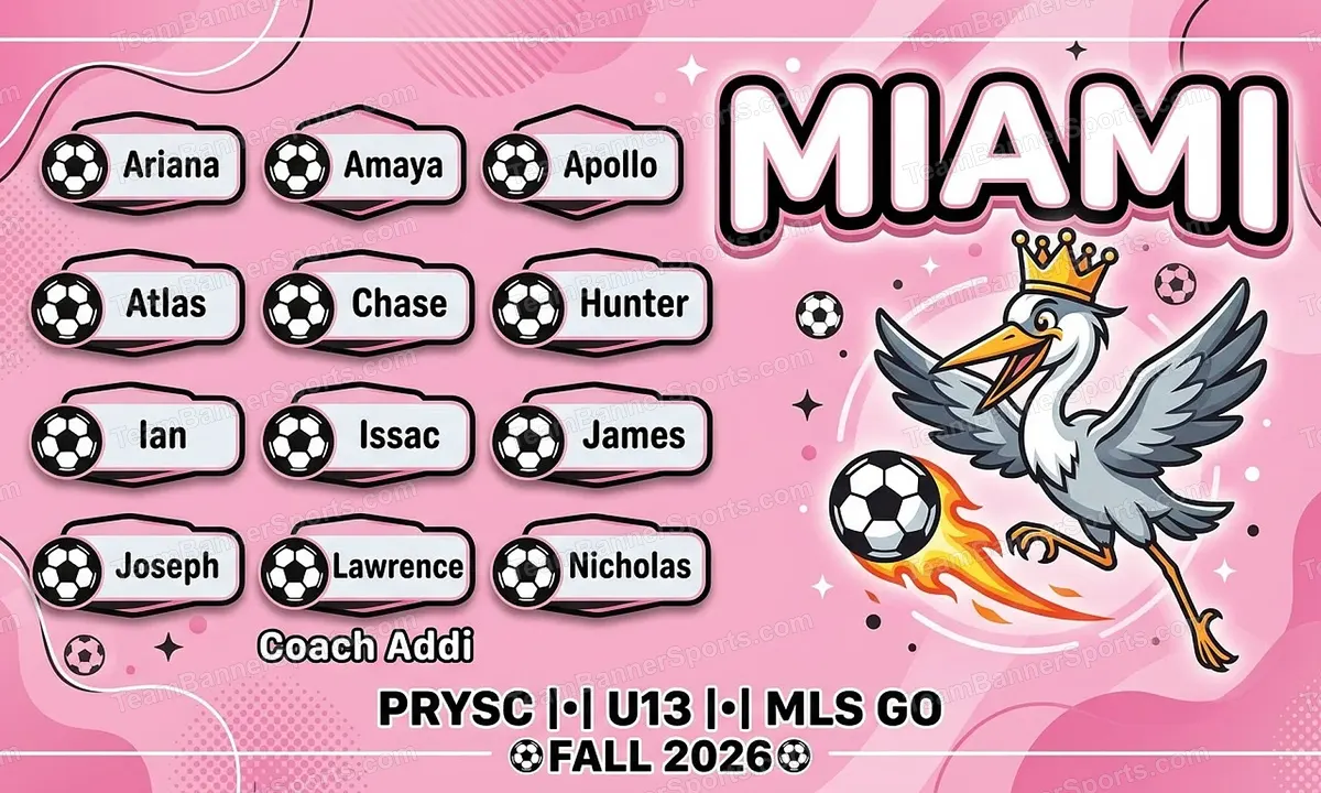 Miami soccer team banner created with AI