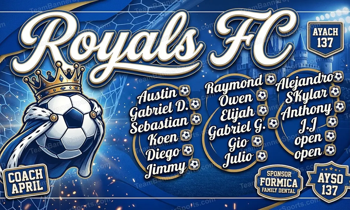 Royals FC soccer team banner created with AI