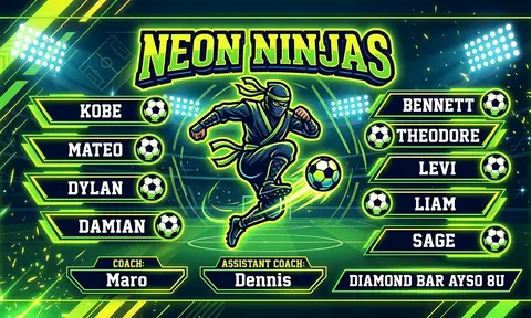 Neon Ninjas Soccer AI image template